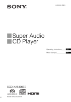 Sony SCD-XA5400ES - Owners Manual 